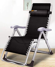 SHUAIIJUAN Sedia per il tempo libero domestico Sedie Zero Gravity Soggiorno con cuscino pieghevole Reclining reclinabili Sedie quadrato nero Heavy Duty gambe pieghevoli Prato Sdraio Sedie Max.150kg