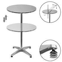 Tavolo alto pieghevole 2 in 1 in alluminio ed in acciaio regolabile in altezza 70 cm o 115 cm diametro 60 cm