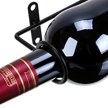 BSTKEY - Set di 6 portabottiglie da parete in ferro, per bottiglie di vino e liquore Bocca della bottiglia a sinistra