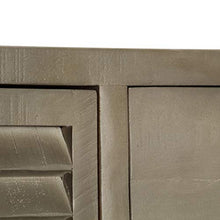 SKM Cassettiera Legno Massello di Mango Grigio e Ottone 140x40x80cm