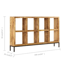 vidaXL Legno Massello di Mango Credenza Solida con 8 Vani Rialzata Design Lineare Colore Naturale Resistente Buffet Madia Mobile Cucina 160x25x95 cm