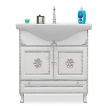 SHOP CHIC Completo Bagno Mobile con lavabo e specchiera in Stile Barocco Moderno per Piccoli spazi