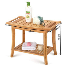 HYYDP Bagno Sgabello Sgabelli da bagno Sgabello da bagno in legno massello di bambù spesso antiscivolo Impermeabile Sgabello da doccia Sgabello da bagno Sgabello Be applicable compatible for anziani (