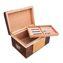 Minmin Cigar Box Grande capacità Legno di Cedro umidificatore grande capacità doppio strato di Grana del legno Piano di vernice alcoholized Car Cigar Box, 345x230x170mm accessori del sigaro