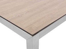 Beliani Set di Tavolo Grigio HPL Simil Legno 180 cm e 6 Sedie Tessuto Grigio GROSSETO