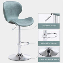 M-YN Sgabelli da Bar Sgabelli da Bar Regolabile Barra d'Acciaio Sgabelli di casa Colazione Bancone Cucine Bar Sgabelli con poggiapiedi ergonomici & Sedili (Color : Blue)