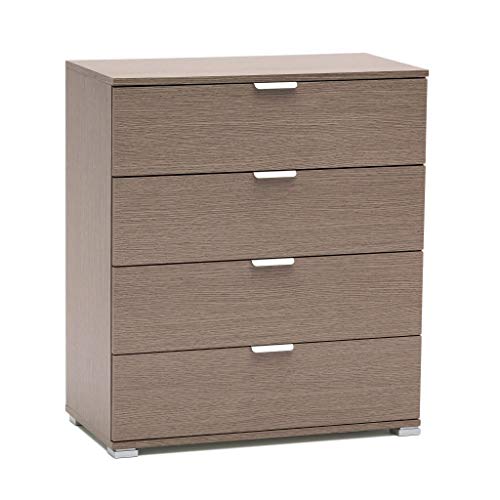 Milani Home s.r.l.s. cassettiera 4 cassetti per Soggiorno Cucina Bagno Fatto in Italia cm 75x38x85 h