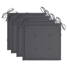 Tidyard Set 4 pz Cuscini per Sedie da Giardino in Tessuto Antracite 50x50x4 cm,Cuscini Quadrati,Cuscini per Sedie da Esterno,Cuscini per Mobili da Giardino 50x50x4 cm