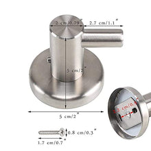 ETSAMOR 2 Pezzi Ganci Bagno per Accappatoi Ganci Appendiabiti da Parete Portasciugamani in Acciaio Inox Fissaggio a Muro per Bagno Accappatoio Asciugamano Cappello con Viti Tasselli