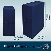 Beautissu Materasso da Campeggio Pieghevole - Materasso Pieghevole Ospiti - Campix 80x195 cm - Soffice Confortevole e Funzionale - Blu - Materasso Traspirante in Microfibra - Lettino da Viaggio