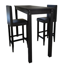 Festnight Tavolo con Sgabelli Imbottite Bar Set Tavolino con 2 Sgabelli Nero