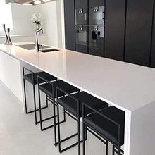 WANGFENG Sgabelli Elegante Sgabello da Bar Imbottito in Velluto Altezza Bancone con Poggiapiedi in Metallo E Gambe in Ferro Battuto (66 Cm / 76 Cm, Nero) Design Moderno