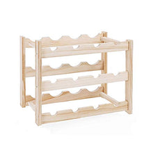 Mensola portabottiglie in legno per bottiglie di vino, organizer per vino. Secchiello per vino in legno per bottiglia di vino, bottiglia di birra (42x26x30 cm, 12 bottiglie)