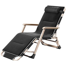 SHUAIIJUAN Sedia per il tempo libero domestico Lettini sdraio pieghevole Zero Gravity Rilassante sedie del patio Lounge lettini for Outdoor Garden Beach Camping con l'ammortizzatore Max.200kg - Nero
