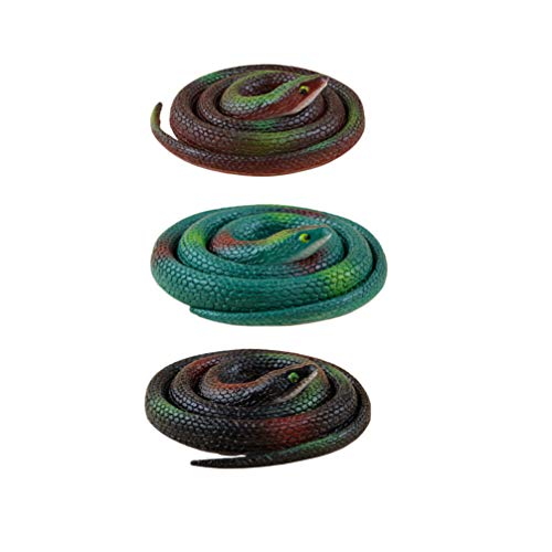 TOYANDONA 3 Pz Serpenti di Plastica Simulazione Serpente Figurine Modello Realistico Serpente di Gomma Serpente di Gomma Giocattoli per Bomboniere Decorazione Bavaglio Giocattoli Scherzo E Prop