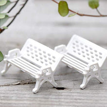QULONG Ornamenti da Giardino per Esterni 2 Pezzi Mini panchina da Parco Ornamento da Giardino Decorazioni Artigianali in Miniatura - Bianco S