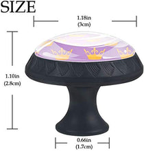 Golden Queen Crown Purple Pomelli per Porta Set di 4 Pomelli per Mobili Manopole per Cassetti Cucina Armadio Vetro