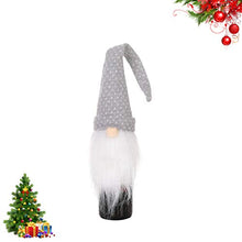Amosfun Coperchio per Bottiglia di Vino di Natale Svedese Babbo Natale Bottiglia di Vino Topper Cappello Decorazione di Natale rifornimenti del Partito Grigio
