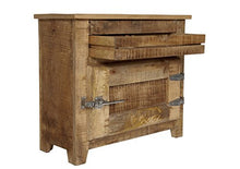 SIT-Möbel 2501-01 - Armadietto pensile Frigo, 70 x 30 x 60 cm, in Legno di Mango Massiccio, con Maniglie da Frigorifero, laccatura Naturale