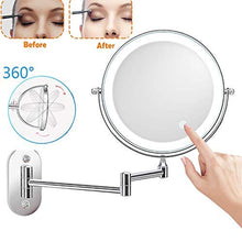 ZCY Specchi da Bagno Specchio da Parete a LED, Specchio per Trucco Specchio da Parete Regolabile con ingrandimento 10X Specchio bifacciale con Regolazione del Tocco