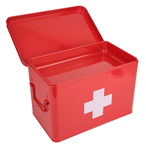 01 Armadietto per medicinali di Grande capacità, Scatola per medicinali sicura, Cassetta di Pronto Soccorso per contenitori per la Famiglia
