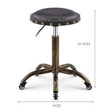 Poltrone Nubao Bar Stool Sedia Regolabile in Pelle di Sollevamento, la Rotazione della Barra di Metallo Sedia della Cucina di Bellezza contatore, con puleggia Mobile, 45-58CM (Colori: 4#)