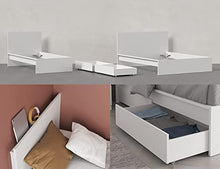 Iconico Home MIK Traditional, Comodino con cassetto e vano a giorno, Camera da letto, Cameretta ragazzi, 40x44,5xh53,5 cm, Bianco