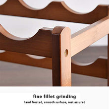 Portabottiglie Per Vino in Legno Massello Di Bambù Portabottiglie Per Vino Da Appoggio Con Superficie Liscia, Struttura Stabile, Resistente Materiale Portante, Protezione Ambientale,3 Tier 12 Slot