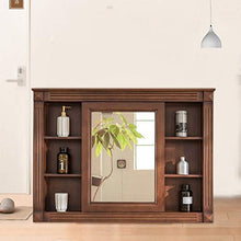 Armadietti a specchio Bagno Specchio Governo Legno Solido degli Specchi Multifunzionale Camera Bagagli Specchio Balcone Dressing Table degli Specchi (Color : Wood, Size : 90 * 15 * 80cm)