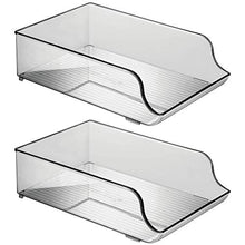 mDesign Set da 2 portabottiglie – Bottigliera in plastica robusta per cucina, dispensa e frigo – Scaffale porta vino per la conservazione ottimale di vini o altre bevande – grigio fumo