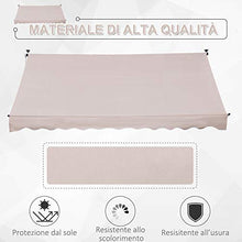 Outsunny Tenda da Sole a Bracci con Manovella, Struttura Telescopica in Metallo e Parasole in Poliestere 300x150cm