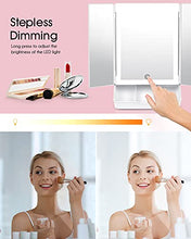 TOGETOP Specchio per Trucco con Luci 32 LED Specchio per Trucco da Tavolo con Luminosità Regolabile/Rotazione 270°/Doppia Alimentazione/Touch Screen/Scatola di Immagazzinaggio/Ricarica USB(Bianco)