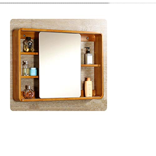haozai Mobiletto Pensile da Bagno con Specchio, Armadietto da Parete, Specchio Contenitore con Ripiani Regolabili, Pensile Bagno Bianco,armadietto Bagno con Specchio,60x60x14CM 27