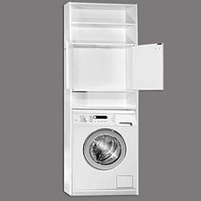 Casaria Mobile per Lavatrice Mobiletto da Bagno Armadio 3 Mensole 2 Ante 195x63x20cm Corridoio