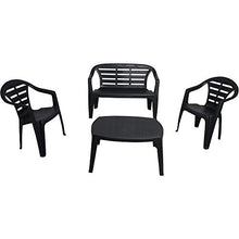 Dmora Set da Esterno Composto da 1 panchina 2 sedie ed 1 tavolino, Made in Italy, Color Antracite