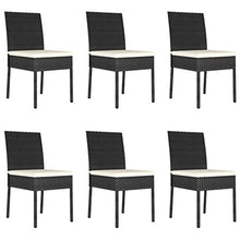 FAMIROSA Set da Pranzo da Giardino 7 pz in Polyrattan Nero-5696