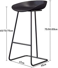 WANGFENG Sgabelli Sgabello da Bar per La Colazione con Gambe in Metallo Nero per Sgabello da Cucina, Semplice Design Moderno in Ferro - Carico Massimo 200 kg