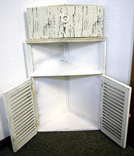GeKi Trend Chabby Chic - Armadietto angolare piccolo in legno, 1 cassetto e porta lamellare, 63 cm, stile rustico, vintage, per bagno, camera da letto