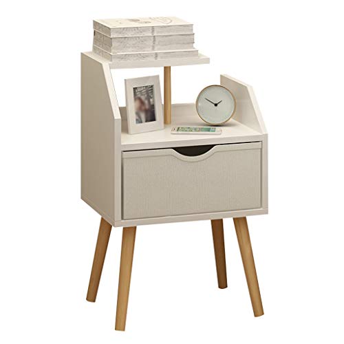 Comodino in Legno Tabella delle Famiglie Assemblea di pompaggio Addensare da Terra Multifunzione Storage Box Camera Studio Locker Soggiorno Corridoio FANJIANI (Color : White)