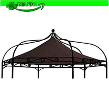 fregaren.de - Tetto di ricambio per gazebo Modena 6 angoli, 320 cm, impermeabile, materiale: Panama PCV Soft 370 g/m², modello 8 (marrone)