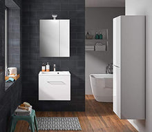Allibert Mobili da Bagno Set Sottopensile 60 cm Lavabo Armadietto a Specchio Armadietto Laterale Pre-assemblati