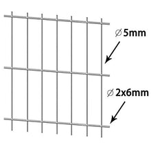 vidaXL Pannello di recinzione 2D recinto giardino 2008x1030mm argento in acciaio
