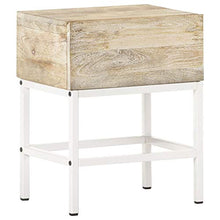Tidyard Comodino Camera da Letto Rustico con Cassetto in Legno Massello di Mango e Ferro 40x30x50 cm,Comodino Cameretta Rustico con Cassetto in Legno Massello,Comodino in Legno Massello