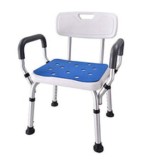 TOYS Sgabello Doccia/Sedile da Doccia con Schienale e Braccioli Sedile da Vasca, Sedia Regolabile in Altezza per Anziani, Piedini in Gomma Antiscivolo