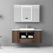 Set di Mobiletti Specchio e Lavabo Smart Bathroom Cabinet Combinazione Semplice Bagno a Muro Vanity Specchio Contatore Mobile Bagno (Color : Brown, Size : 53x120x55cm)