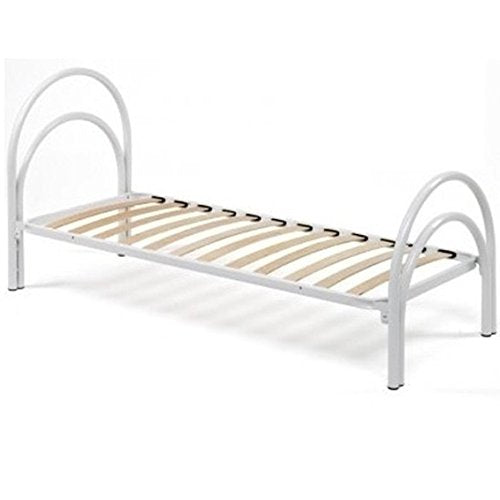 DOLCI SOGNI Rete Letto Singolo 80x190 per Bambini, Bianco, Rapido Montaggio, Letto Ferro Battuto con Rete a Doghe, Letto con Testiera e Pediera, Altezza 35 cm, Letto Singolo 100% Made in Italy