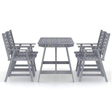 FAMIROSA Set Pranzo da Giardino 5 pz in Legno Massello di Acacia Grigio-7854