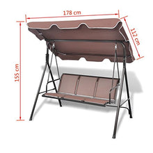 Tidyard Dondolo da Giardino in Acciaio e Poliestere 178 x 112 x 155 cm | Caffè