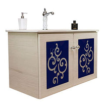 Shop Chic Mobiletto con lavabo a sospensione Crystal legno a vista mobile bagno sospeso 90 cm in stile moderno base con lavabo in ceramica