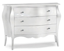 Bagno Italia Mobile Comò 100x42x85h bombato 3 cassetti colore bianco opaco o argento o oro I